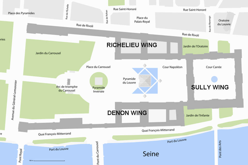Layout of Louvre Museum